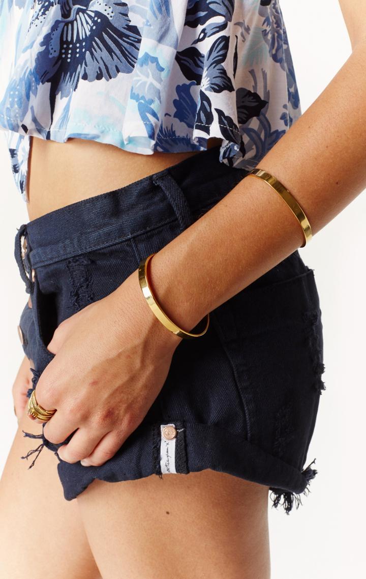 Planet Blue The Riot Double Cuff Gold Bracelet