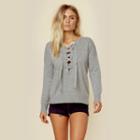 27 Miles Malibu Cashmere Olympia Lace Up Sweater