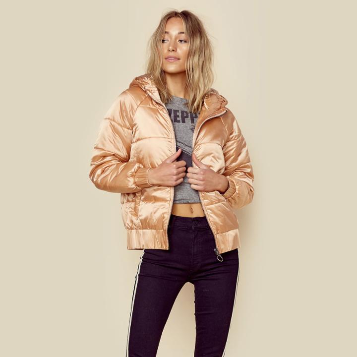 Minkpink Hooded Puffer Jacket Outerwear