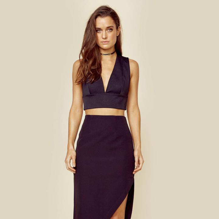 Kendall + Kylie Deep Plunge Crop Top