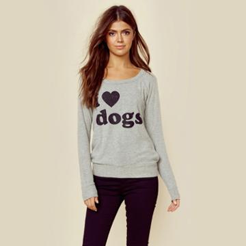 Chaser I Love Dogs Knit Raglan