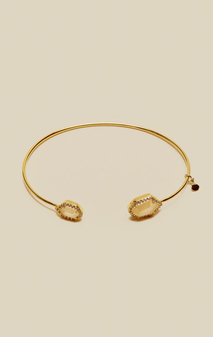 Tai Jewelry Open Bracelet With Shaped Stone