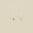 Joy Dravecky Gold Filled Hoops With Cross Accessories