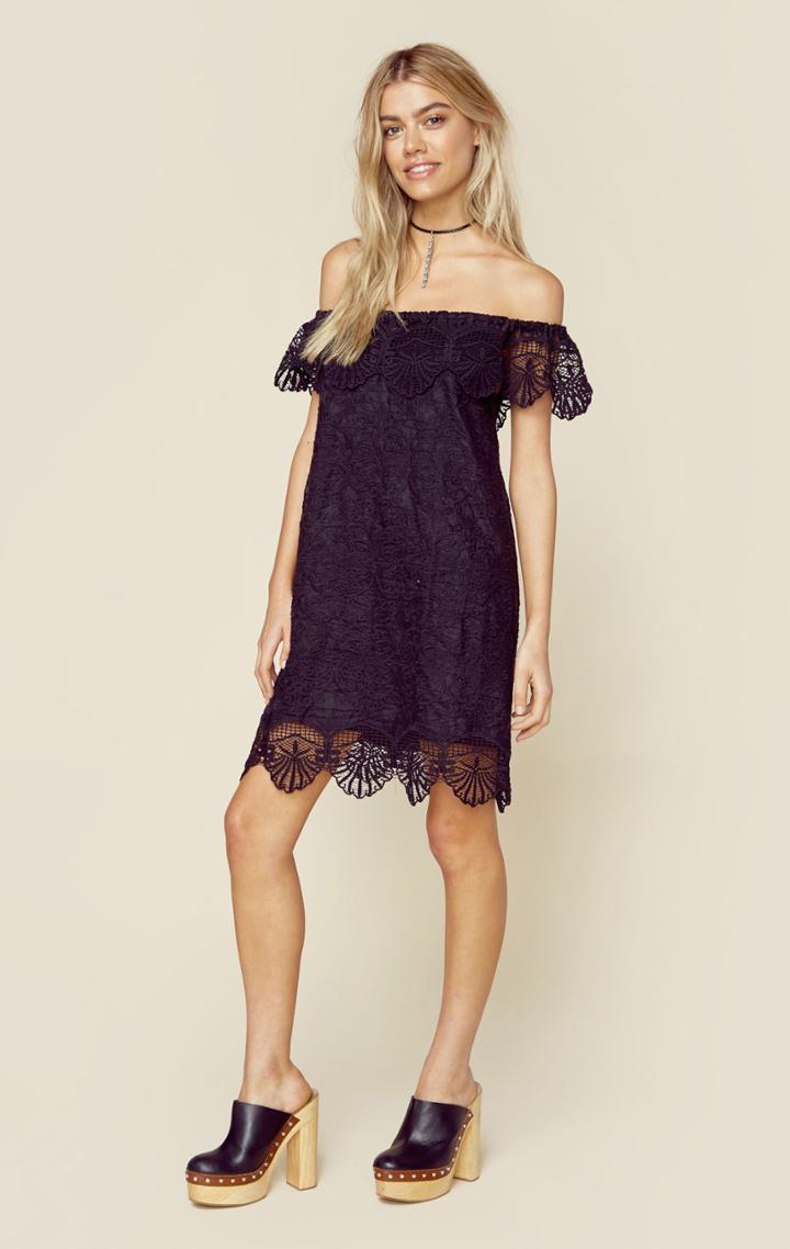 Nightcap Seashell Lace Off Shoulder Dress