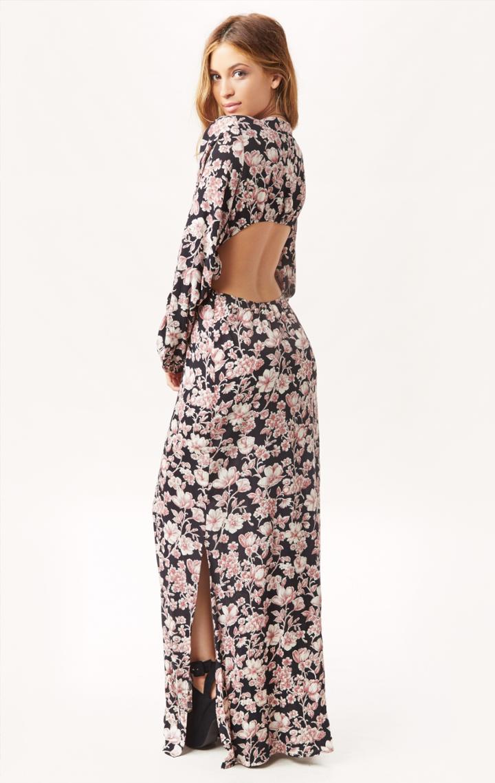Planet Blue V-neck Bell Sleeve With Twist Dress