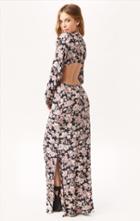 Planet Blue V-neck Bell Sleeve With Twist Dress