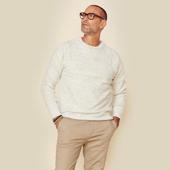 Vroom Melange Yarn Fleece Crew Mens