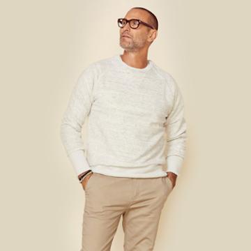 Vroom Melange Yarn Fleece Crew Mens