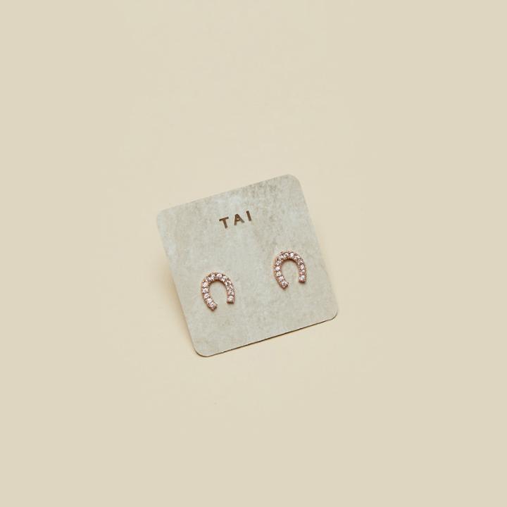 Tai Jewelry Horseshoe Stud Earrings