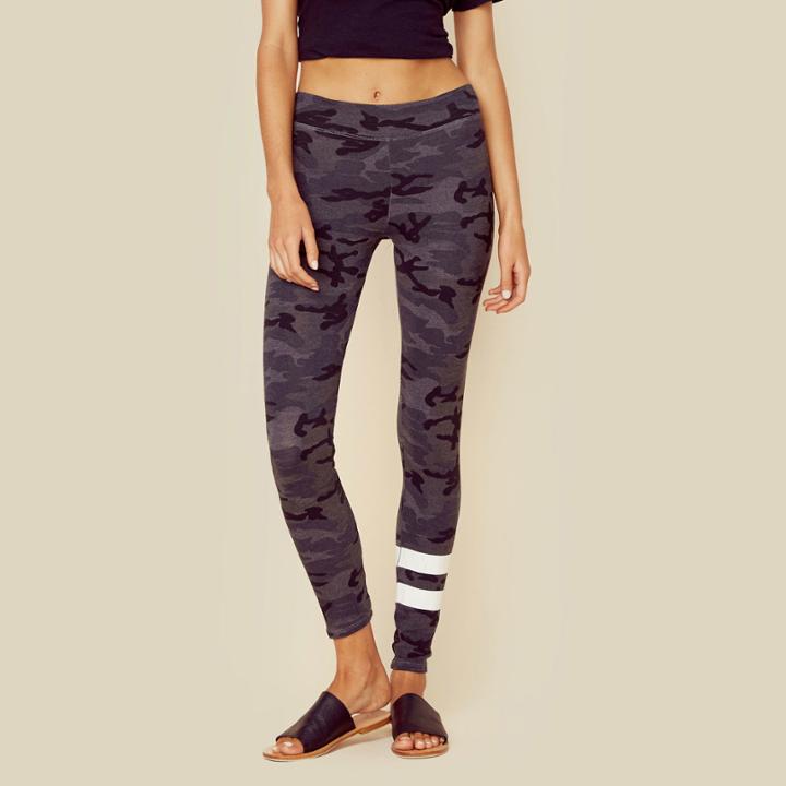 Sundry Camo Yoga Pant With Stripes Bottoms