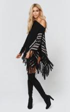 27 Miles Cropped Cashmere Fringe Poncho