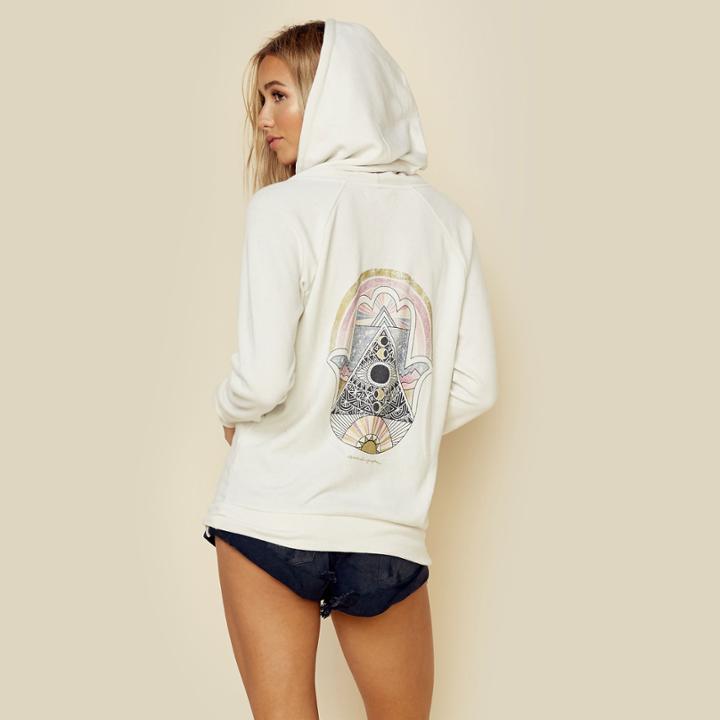 Spiritual Gangster Hamsa Night Dharma Zip Hoodie Outerwear