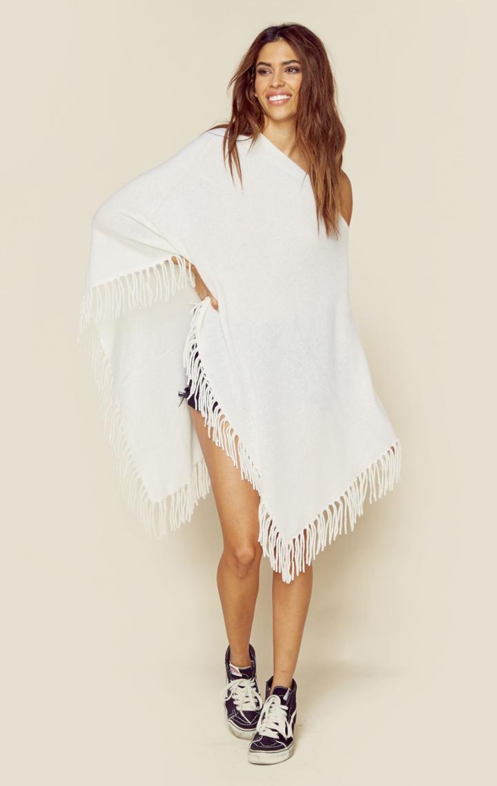 Minnie Rose Cashmere Fringe Ruana