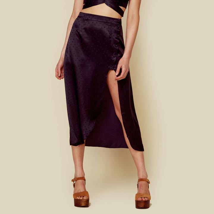 For Love And Lemons Gabriella Button Up Midi Skirt