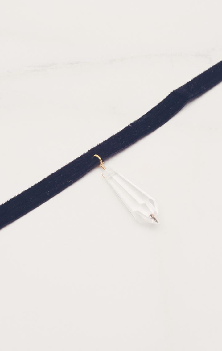 Planet Blue Velvet Crystal Choker