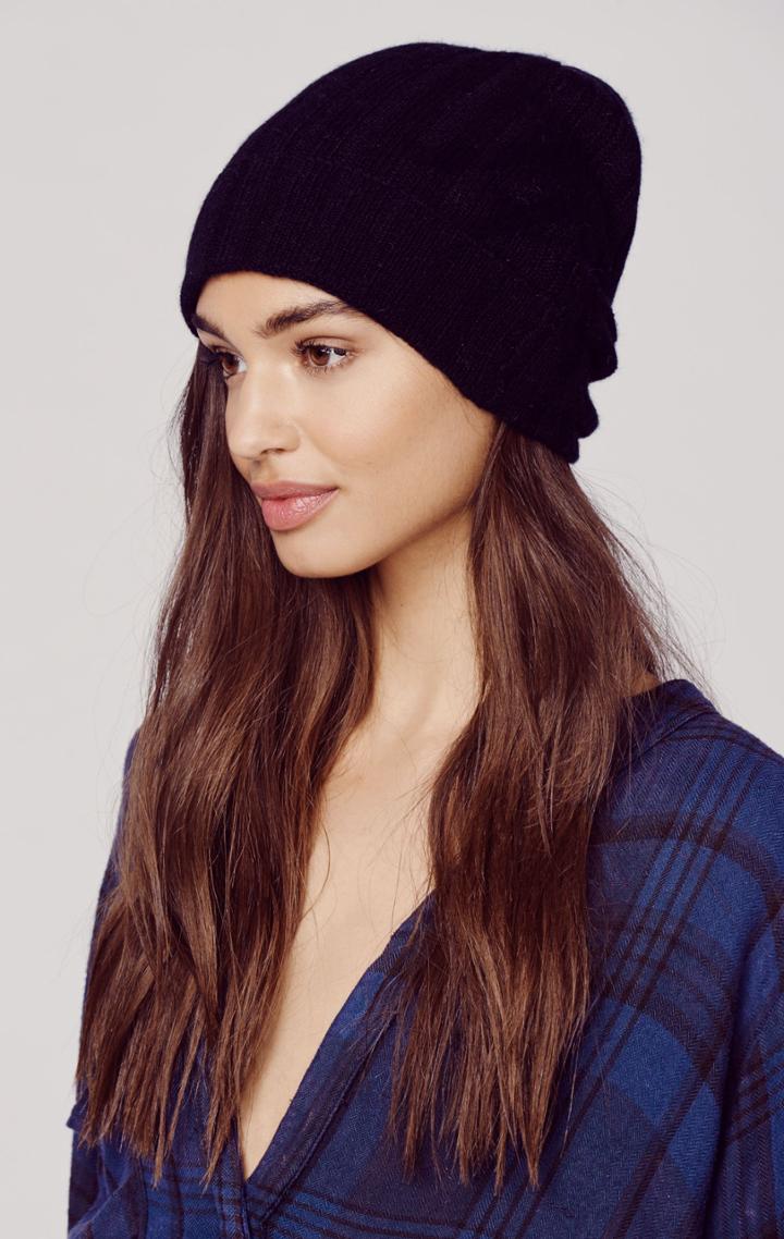 Planet Blue Cashmere Rib Beanie