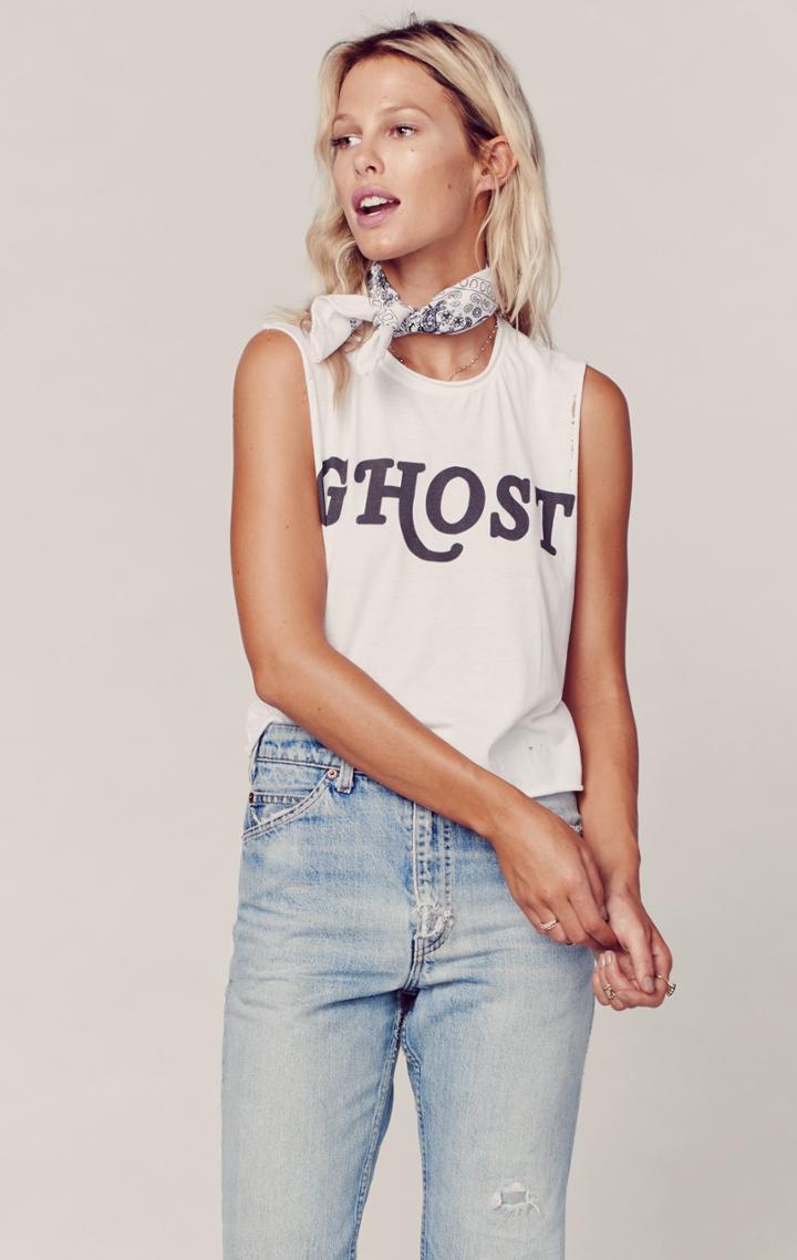 Planet Blue Ghost Crop Tee