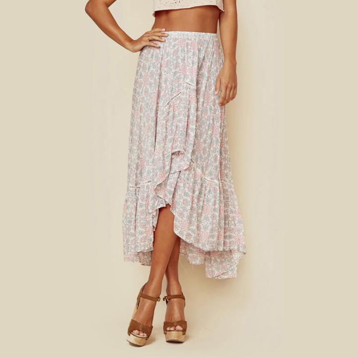 Miss June Isla Printed Ruffle Skirt