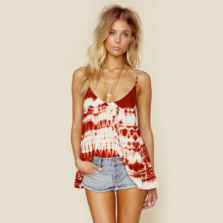 Blue Life Criss Cross Cami Tops
