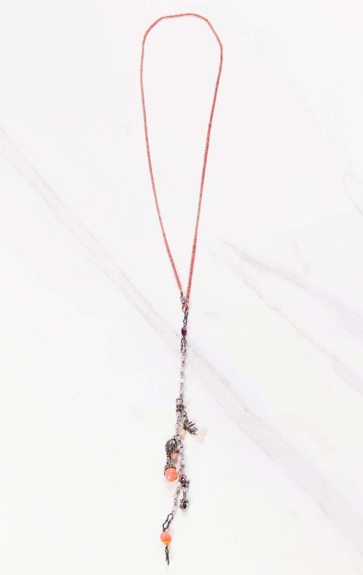 Planet Blue Chimet Coral Necklace