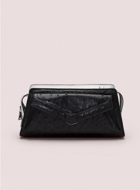 Proenza Schouler - Ps13 Crossbody Ostrich - Black/bone