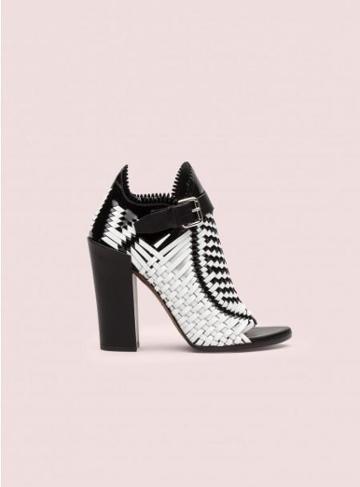 Proenza Schouler - Woven Leather Heel - Black/white