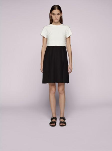 Proenza Schouler - Short Sleeve Pleated Dress - White/black