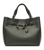 Reiss Bleecker - Structured Leather Tote In Green, Womens