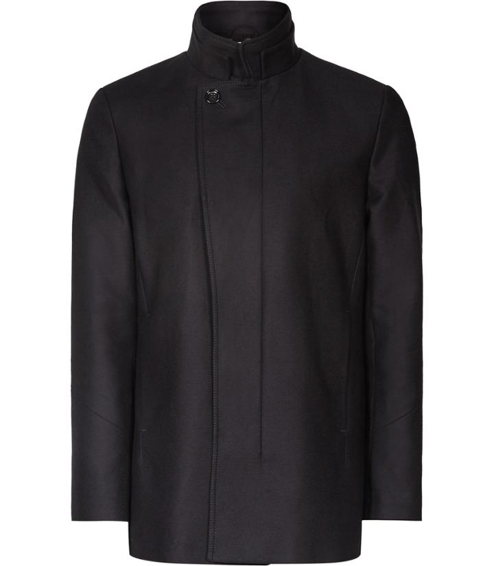 Reiss Wolf - Mens Double Collar Coat In Blue, Size S