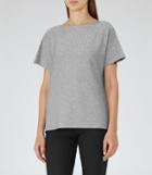 Reiss Sami - Metallic V-neck T-shirt In Grey, Womens, Size S