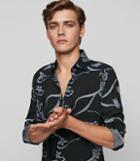 Reiss Octavious - Printed Shirt In Blue, Mens, Size Xs