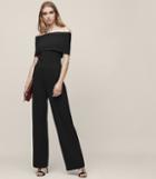 Reiss Raffi - Off-the-shoulder Jumpsuit In Black, Womens, Size 0