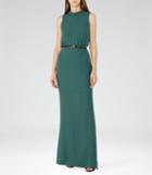 Reiss Ora - Womens High-neck Maxi Dress In Green, Size 6
