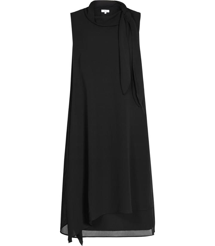Reiss Aries - Womens Tie-neck Dress In Black, Size 4