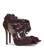 Reiss Beardsley - Womens Laser-cut Suede Shoes In Red, Size 4