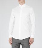 Reiss Zinc - Mens Slim Stretch Shirt In White, Size Xs