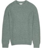 Reiss Jamie - Mens Ribbed Crew-neck Jumper In Green, Size Xs