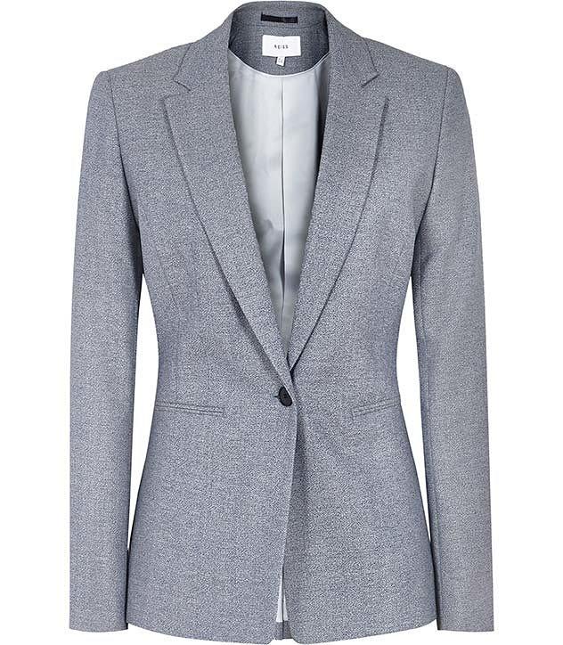 Reiss Salt Jacket - Womens Single-breasted Blazer In Blue, Size 4