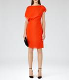 Reiss Yen - Womens Draped Dress In Orange, Size 8