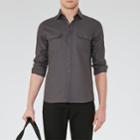 Reiss Renoir - Mens Twill Cotton Shirt In Grey