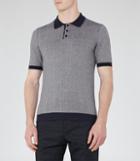 Reiss Tisley - Jacquard Weave Polo Shirt In Blue, Mens, Size S