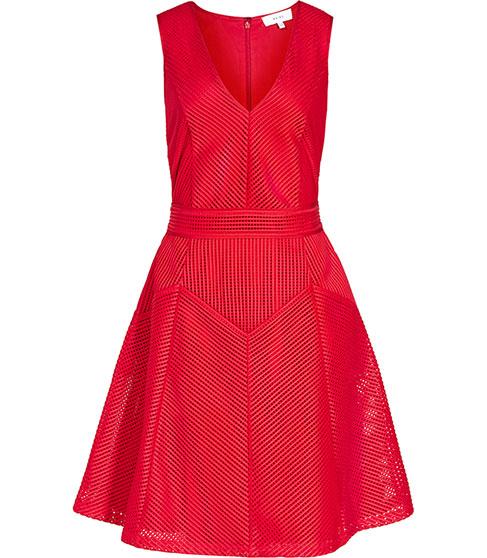 Reiss Topaz Textured Fit And Flare Dress