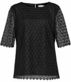 Reiss Dee - Womens Short-sleeve Lace Top In Black, Size 4