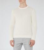 Reiss Pilot - Mens Textured Knitted Jumper In White, Size Xs