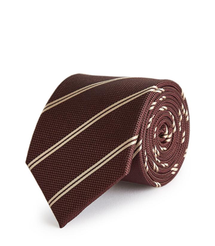 Reiss Molmar - Striped Silk Tie In Red, Mens
