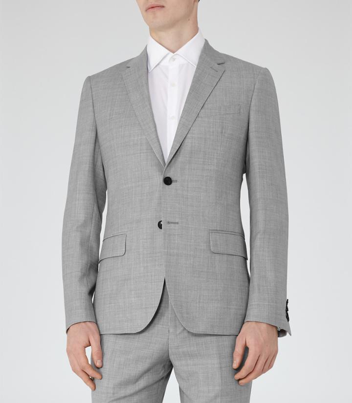 Reiss Harry B - Mens Modern Fit Blazer In Grey, Size 36