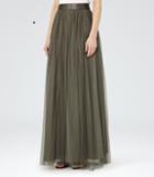 Reiss Ramone - Womens Tulle Maxi Skirt In Grey, Size 4