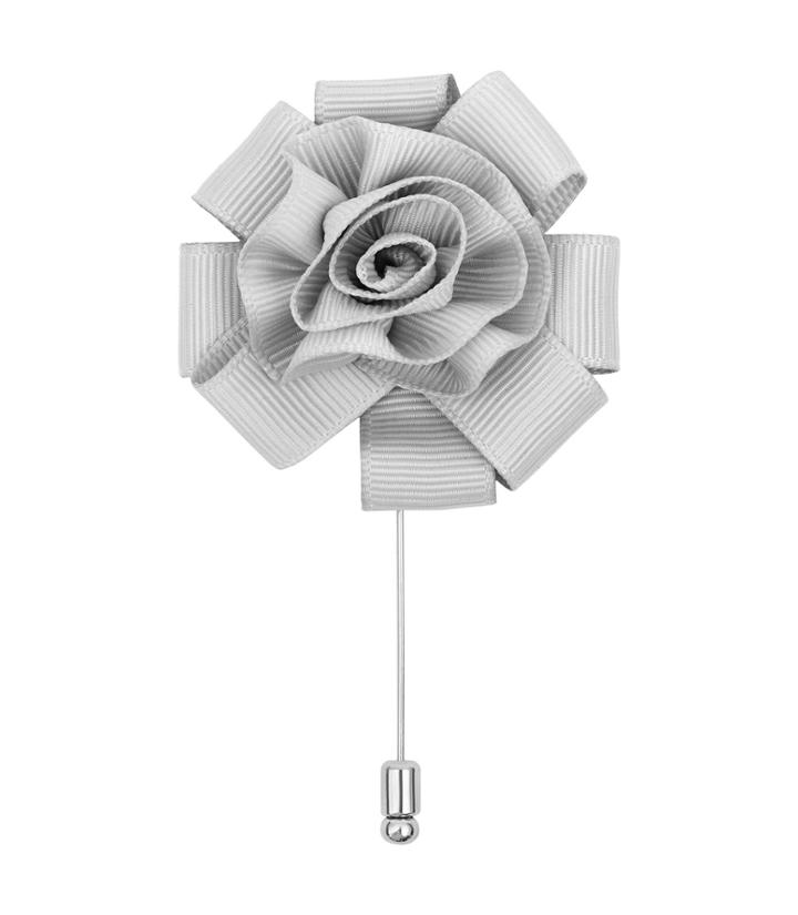 Reiss Fern - Mens Flower Dress Pin In Grey