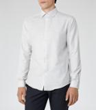 Reiss Jose - Mens Slim Melange Shirt In Grey, Size S