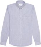 Reiss Garcia - Mens Stripe Button-down Shirt In Blue, Size Xs